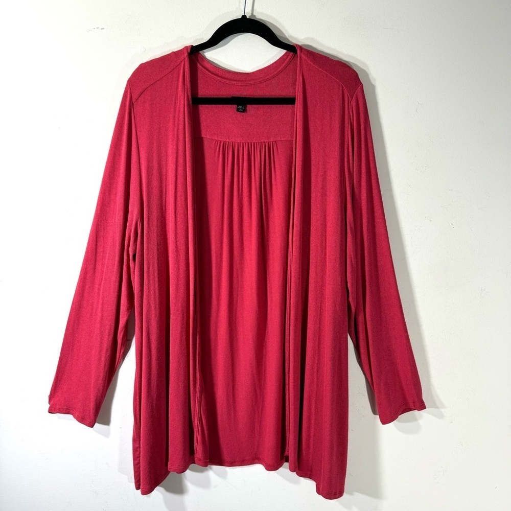 J.Jill Wearever Watermelon Lightweight Sweater Cardigan - Picture 1 of 9
